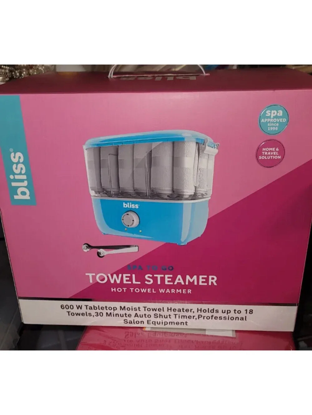 BLISS AQUA BLUE HOT TOWEL WARMER/TOWEL STEAMER 600W NEW